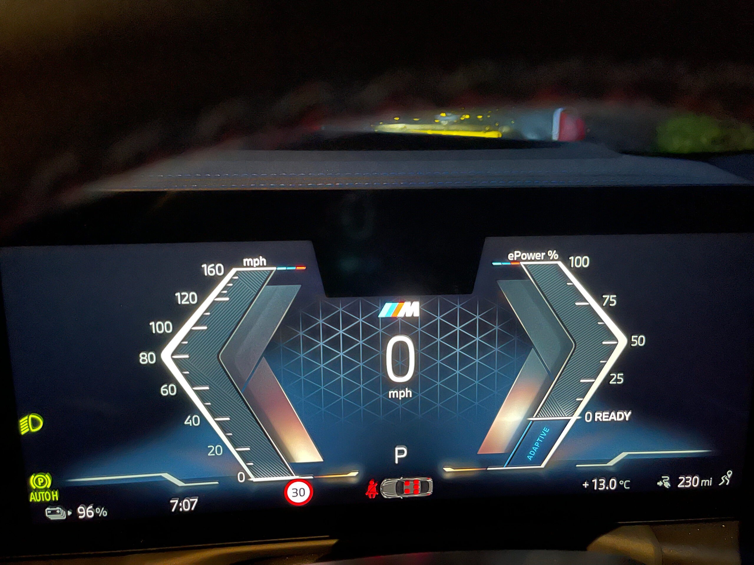 BMW i4 interior display when setting off