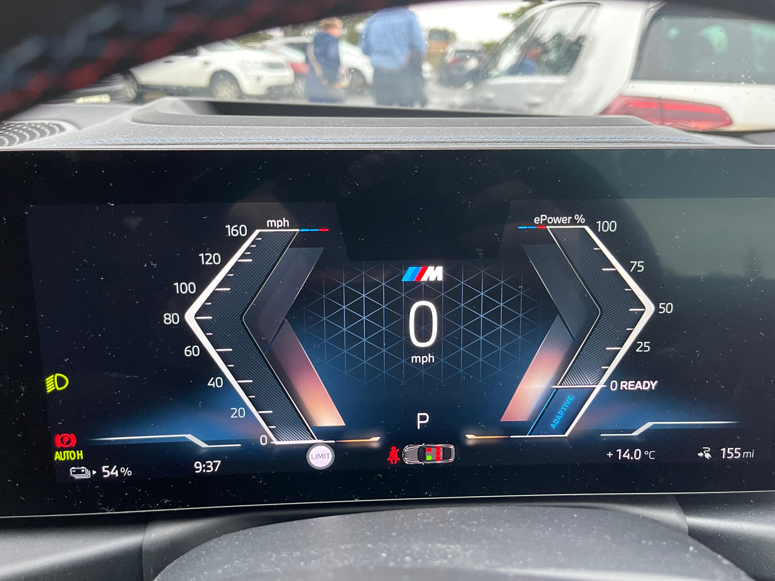 dashboard display showing charge status at NEC