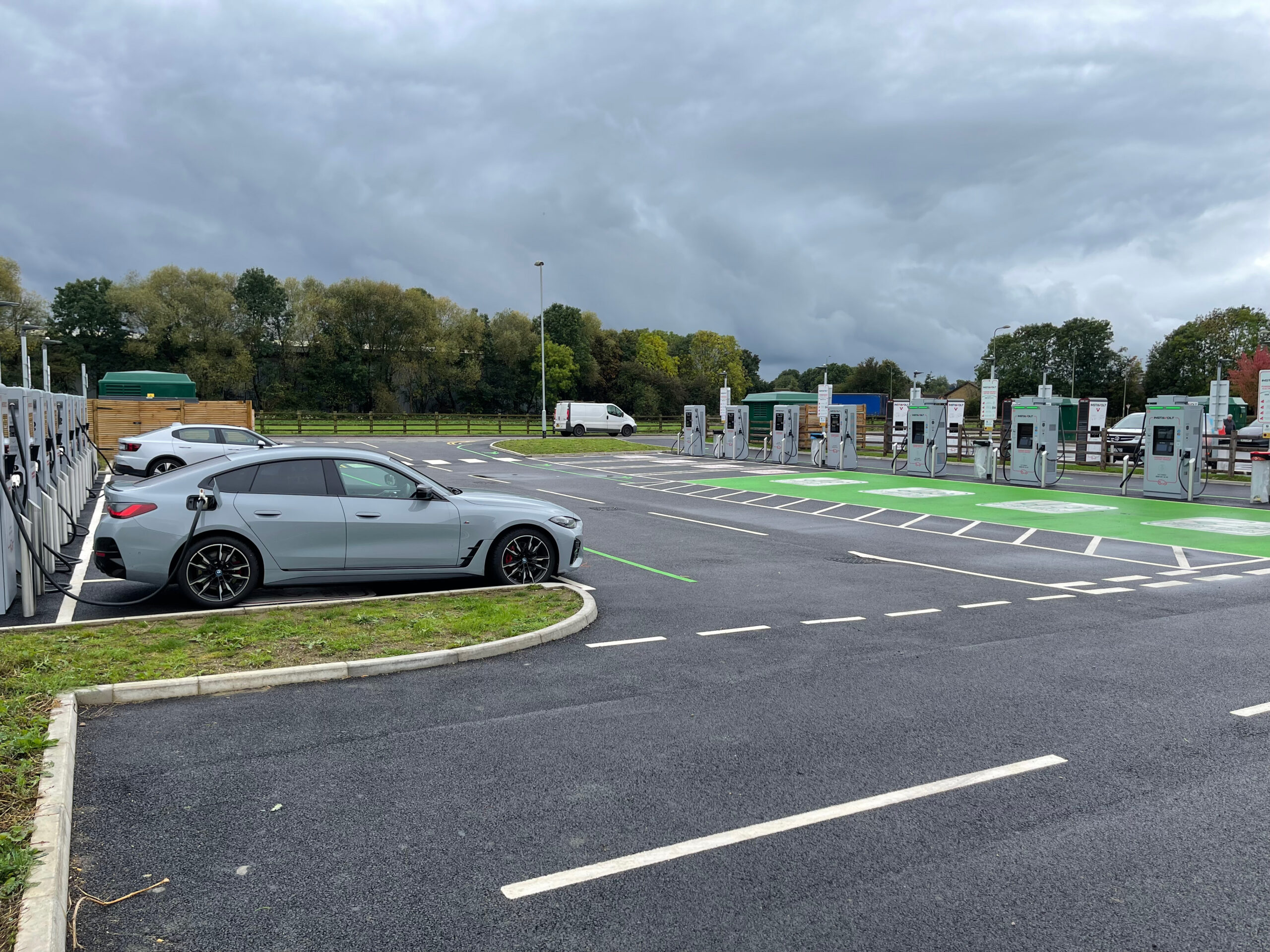 my bmw i4 Brooklyn grey on charge at multi electric car charging station